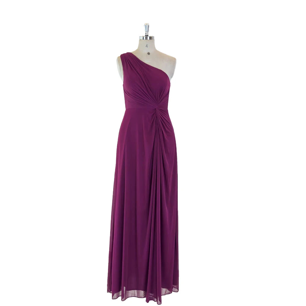 TEENYEE New Arrival One Shoulder Formal Dresses Evening Floor-Length Elegant Bridesmaid Dress for Women