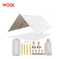 WOQI Hammock Rain Fly Tent Tarp Waterproof Camping Awning Essential Survival Gear Stakes Included Easy to Setup