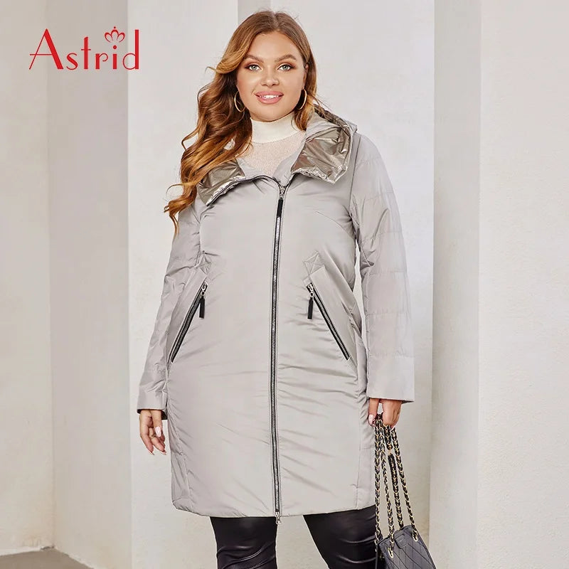 Wholesale Spring Coat Long Pocket With Hooded Autumn Thin Coat Office Fashion Outwear Casual Plus Size Coat