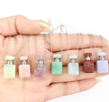 Qiuhan OEM Stainless Steel 18K Gold Plated Mini Dropper Bottle Pendant Necklace Perfume Vials Women Choker Gift Box