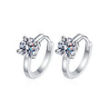 1 CT 2 CT Sparkly Solitaire Moissanite Huggie Earrings in Sterling Silver Moissanite Huggie Earrings
