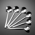 Eco-Friendly Stainless Steel Mini Long-Handled Teaspoon Round Coffee Stirring Spoon for Dessert & Tea Travel-Friendly