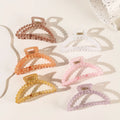 Women's Hair Claw Clips Semi-Circular Beaded Jaw Grasp Hair Clips Medium Size Plastic Material for Girls