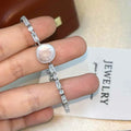 Romantic Sweet 12-13mm Natural Freshwater Pearl Bracelet New Chinese Baroque Design with Zircon & Button Elegant Jewelry