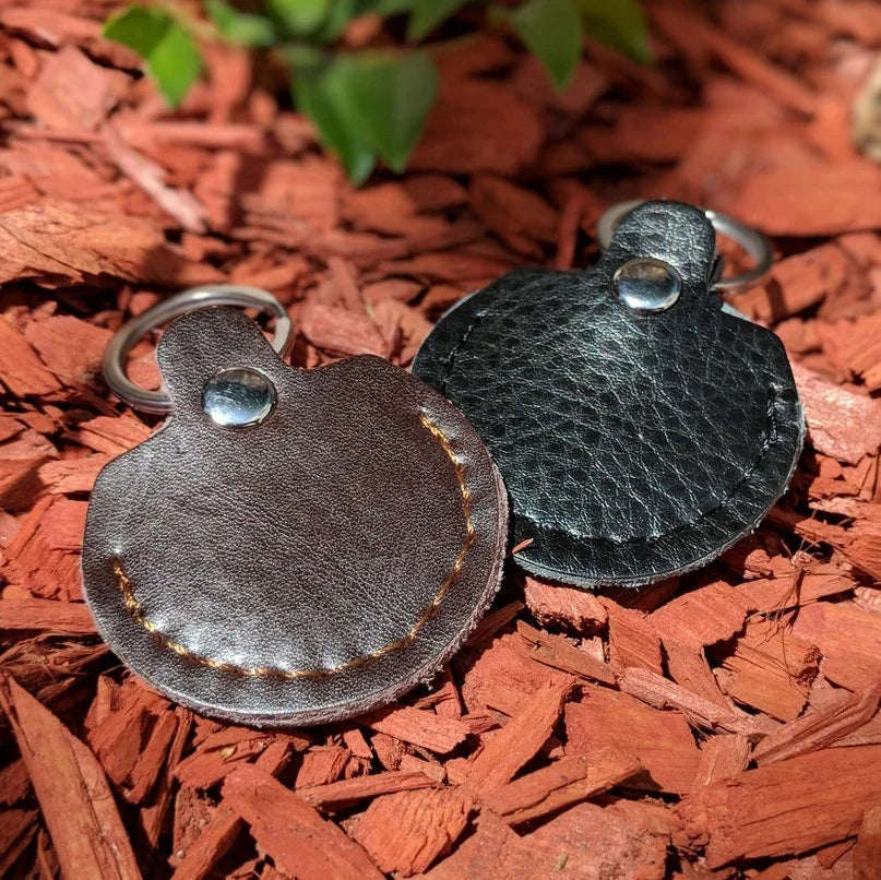 New Arrival Leather Keyring Case Leather Ring Pouch Jewelry Ring Holder Case with Keyring