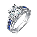 Fine Jewelry 2ct D Color VVS1 Silver 925 Women Eternity Diamond Rings 925 Silver Moissanite Engagement Ring