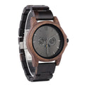 Wholesale OEM/ODM Custom Logo Luxury Sport & Fashion Quartz Chronograph Movement Moon Phase Men Wood Watches SEIKO Movement