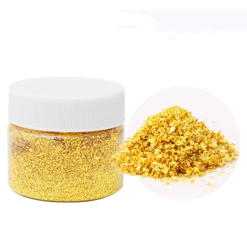 Private Label 0.1g 24 Karat Edible Gold Leaf Flakes Genuine 24K Gold Dust Foil for Skin Care