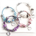 Handmade DIY Leather Rope Bracelet for Students Children & Female Princess Gift for Kitty Cat Puzzle Fans