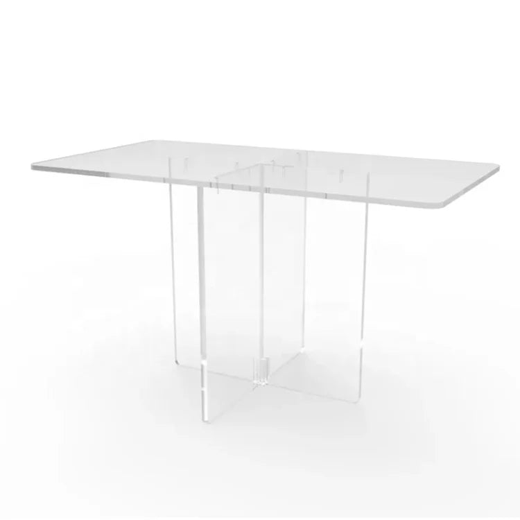 Simple for Champagne Fountain Display Table for Events Trade Shows Easily Assembled Rectangular Acrylic Dining Table for Communi