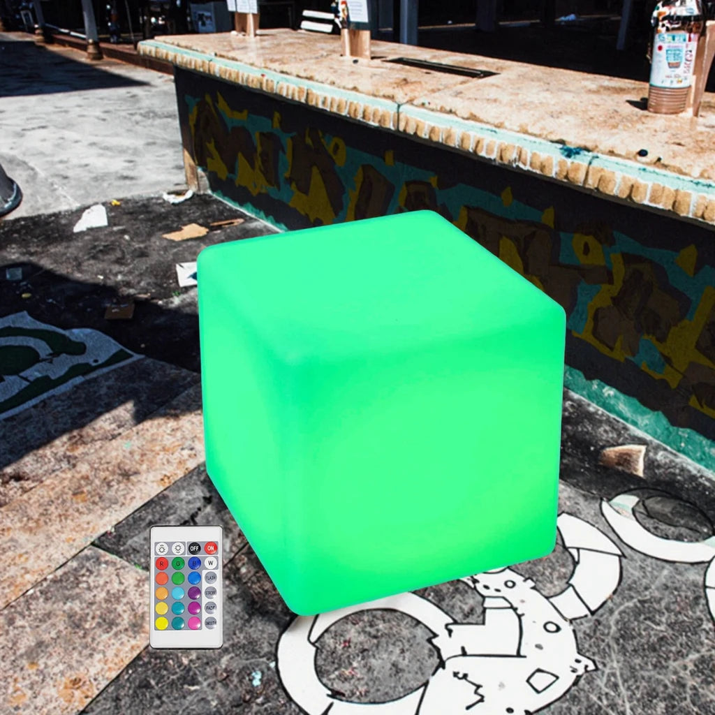 IP65 Waterproof Rechargeable LED Cube Chair With RGB Remote Control for Outdoor Commercial Venue Bar Poolside Decoration