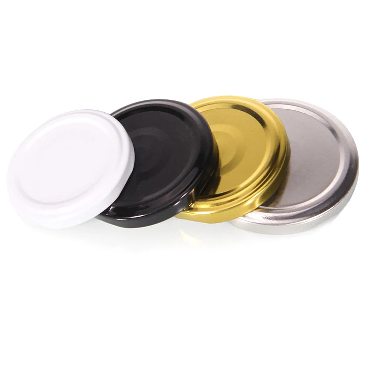 Factory Price 38mm 43mm 48mm 58mm 63mm 70mm 82mm Golden Tinplate Metal Lid for Glass Bottles Jars