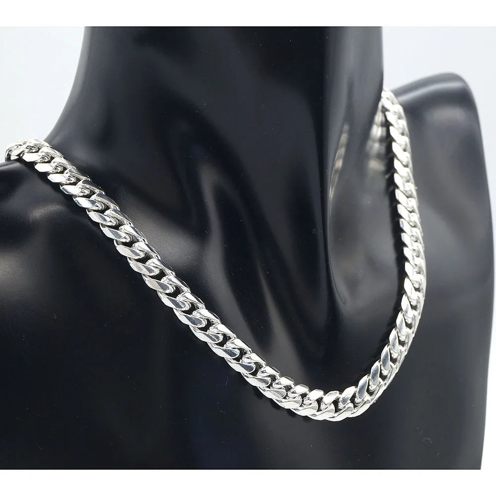 Wholesale Big Cuban Curb Chain 6.6mm 20 22inch Factory Price Simple Real 925 Sterling Silver Necklace for Men