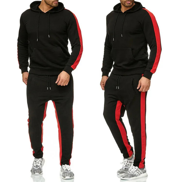Wholesale OEM Side Striped Design Jogging Suits Custom logo Sports Mens Tracksuit Sweatsuit