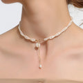 New Arrival Natural Pearl White Rose Necklace Fashion Baroque Freshwater Pearls Choker Necklace for Women
