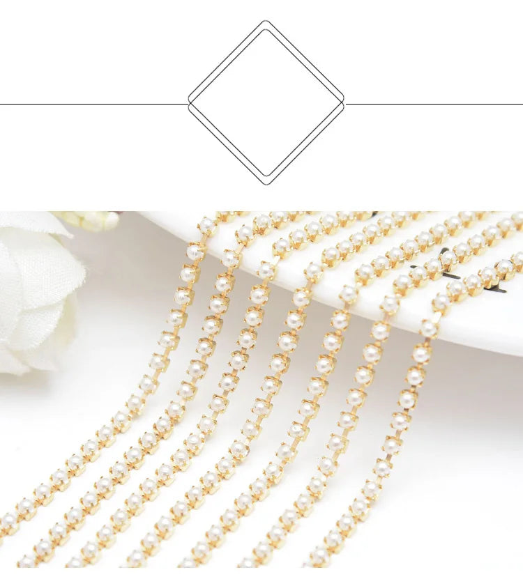 Wholesale Jewelry Accessories Encryption Drill Chain Phone Case DIY Pearl Claw Cup Chain