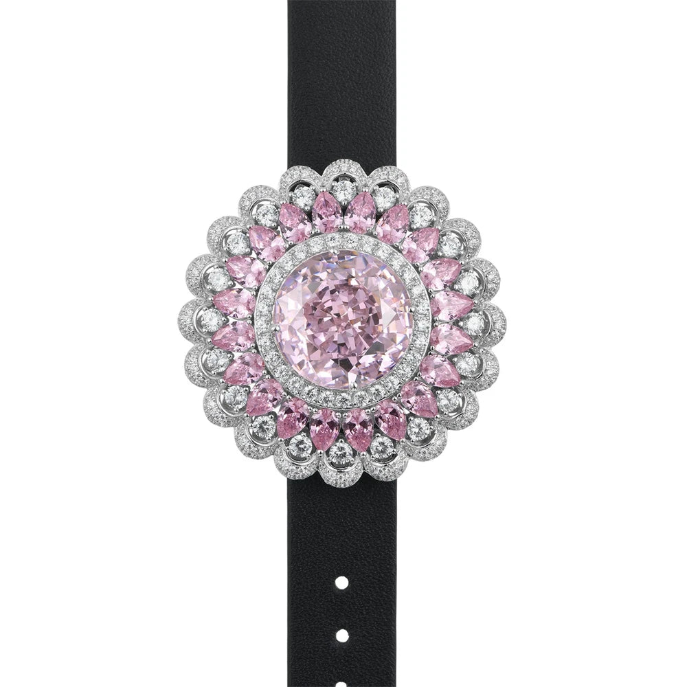 Luxury 925 Sterling Silver Wristband Bracelet Eternal Flower Brooch Zircon Fine Jewelry for Parties Gifts Bangle