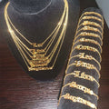 Stainless Steel Gold Plated Chinese Zodiac Sign Pendant Bracelet Necklace Jewelry Set MegaBDM