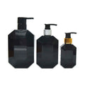 Unique Design 120ml 250ml 400ml PETG Square Shampoo Bottle Lotion Pump Hair Care Black Bottle Shampoo Empty Plastic Bottles