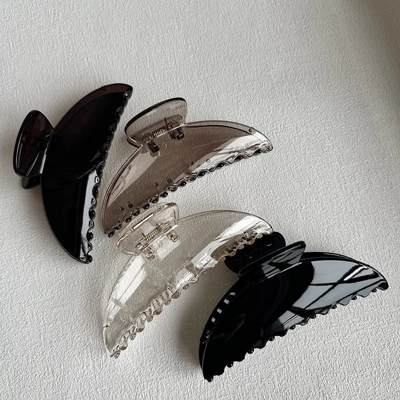 Delicate Simple Large Shark Clip Hairpin Transparent Resin Korean Headwear for Female Daily Use Plastic PC Material