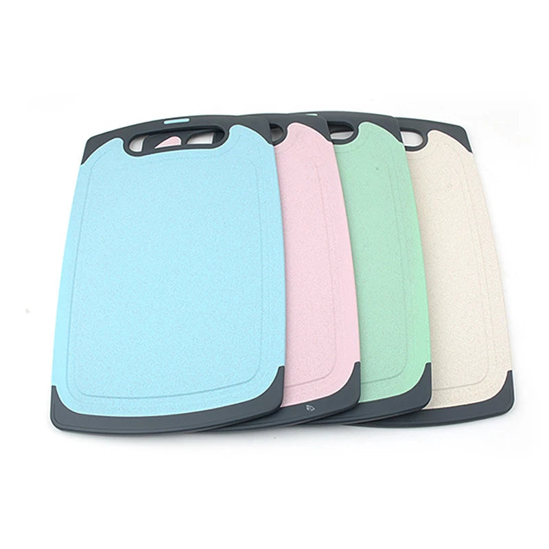 FREE SAMPLE Large Fancy Kitchen Wheat Straw Plastic Meat Cutting Board Chopping Board