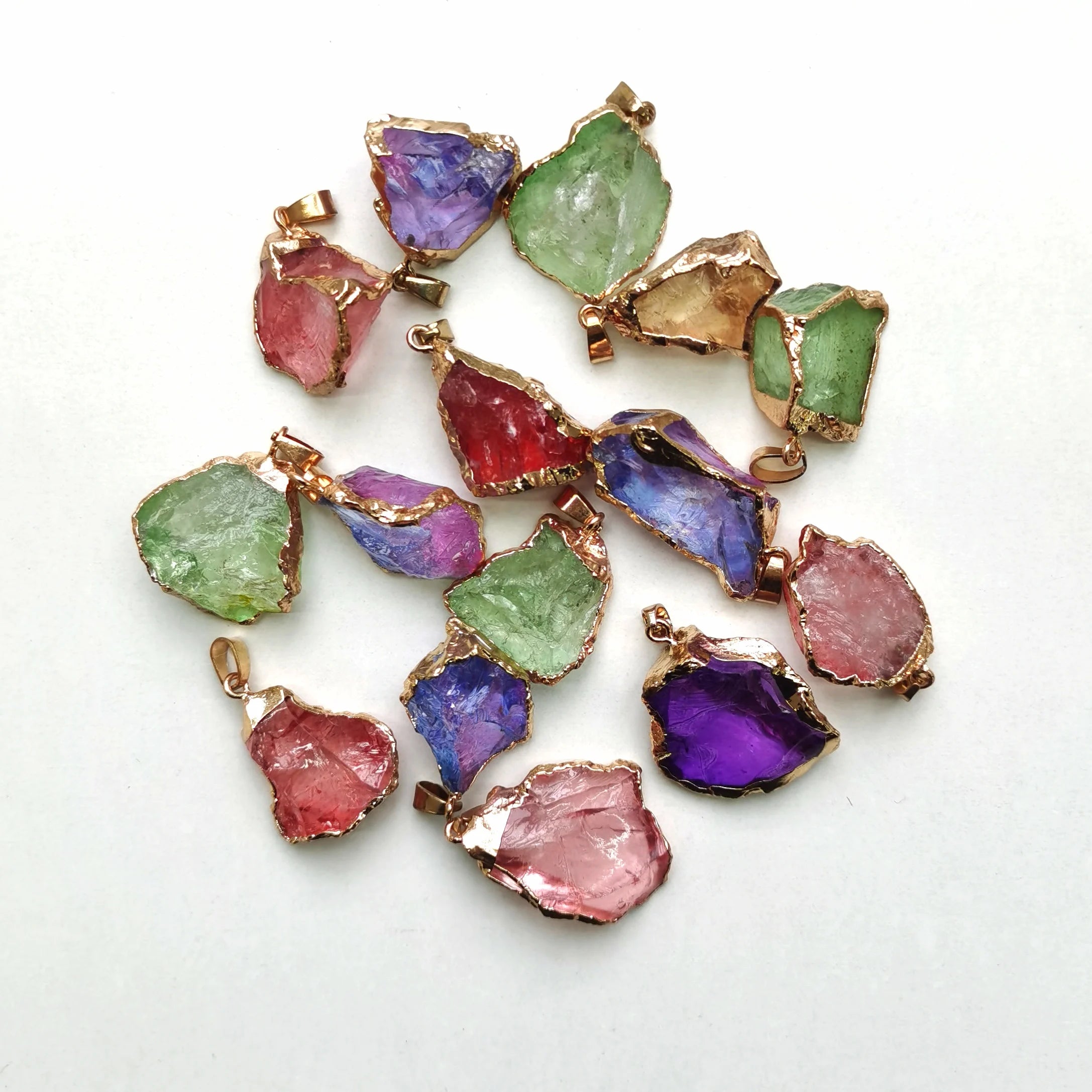 Natural Crystal Quartz Raw Stone Rose clear Agate Pendant Freestone Necklace Pendant Wholesale Factory Price