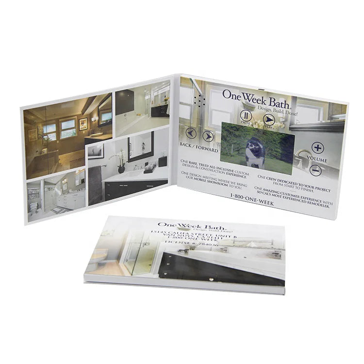 Popular Corporate Marketing Promotional Gift Items Invitation LCD Screen Mailer Book Video Brochure Card Made Paper Music