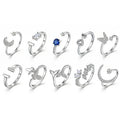 Unique Personalised Sterling Silver 925 Rings Platinum Plated Geometric Open Adjustable Fine Jewelry Rings for Men's and Women's