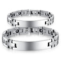 High Polished Custom Logo Wristband Cuban Curb Chain Stainless Steel Metal Jewelry Engraved Blank Cuff Bracelet Men Jewelry