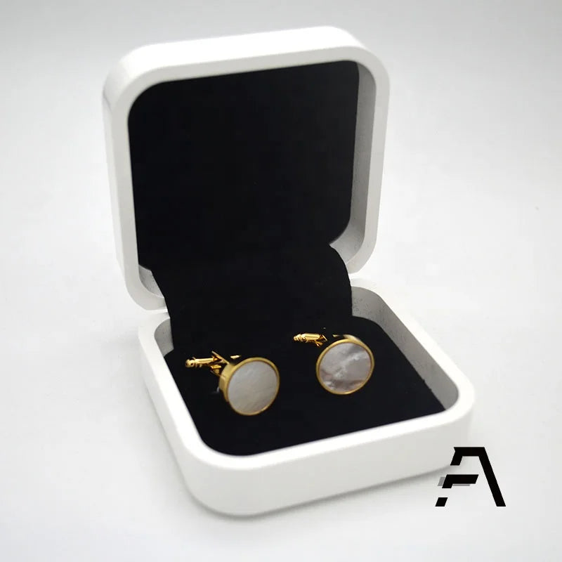 White Plastic Jewelry Box with Cufflinks Display Elegant and Stylish Storage Solution