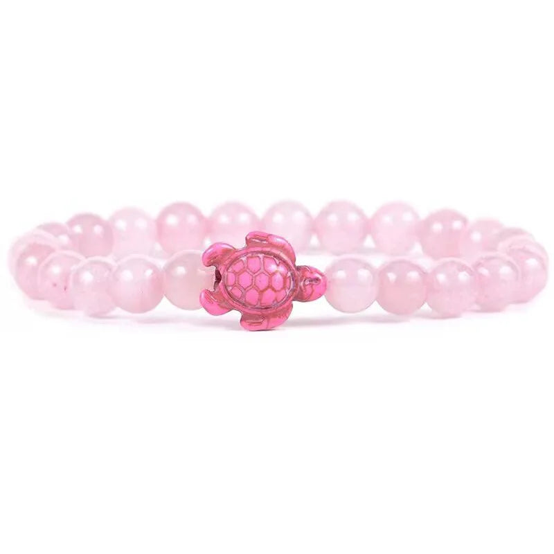 Wholesale Hawaii Summer Beach Style Natural Stone Sea Life Animal Turtle Cute Turquoise Tortoise Charm Bracelet Women Men Gift