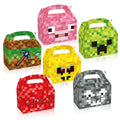 Huancai Pixels Game Party Favors Candy Treat Boxes 12 PCS Paper Gift Box Cookie Goodies Box for Kids Birthday Party Supplies