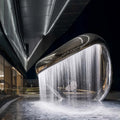 Outdoor Huge Mirror Polished Metal Abstract Art Sculpture Stainless Steel Statue Water Fountain for City Center