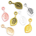 100pcs/bag 5 Colors Small Leaves Charms for Necklace Pendant Bracelet DIY Jewelry Making Handmade Crafts 16*8mm Q386