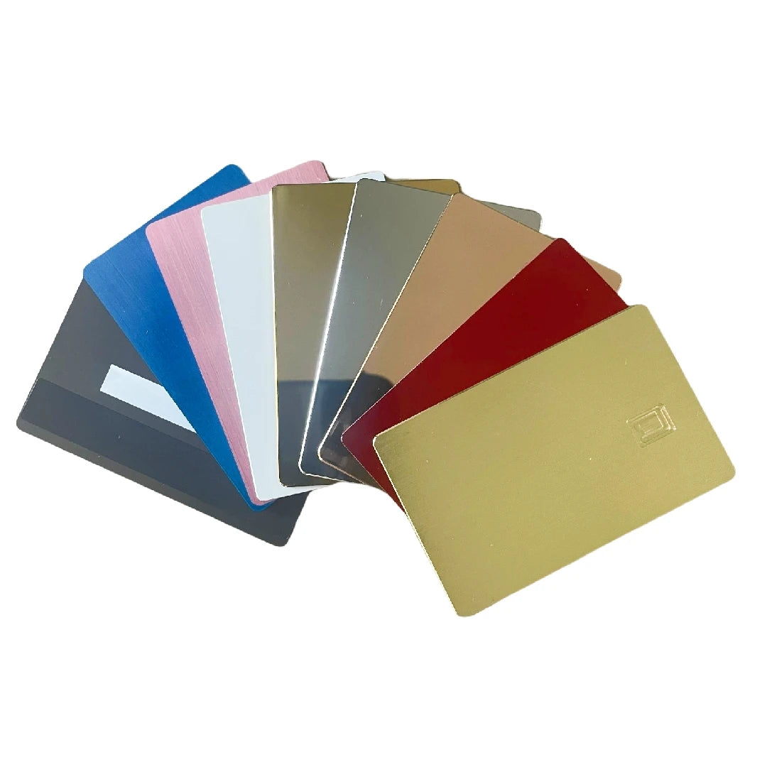Engraved Stainless Steel Blank Credit Card Different Colors Metal EMV Debit Bank Card with Chip Slot and Magnetic Stripe