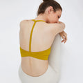 Custom Gym Active Wear Nylon Spandex Fitness T Back Crop U-neck Halter Top Sports Bra Shockproof Yoga Underwear for Women