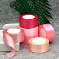 Wholesale Factory Stocked 100% Polyester Satin Ribbon 40 MM Width Single & Double Faced Smooth in Mixed Solid Colors