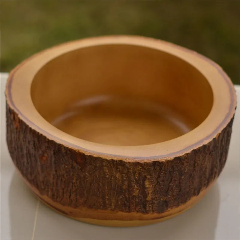 Customized  Real Wood Candy Bowl Wooden Fruit Hand-Carved Root Bowls Creative Living Room Salad Serving Bowl
