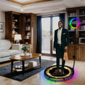 360 Degree Photo Booth Machine with Fill Light Enclosure Backdrop for Camera iPad SLR Smartphones Party Supplies