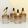 Jingtuo Empty Thick Bottom Round Flat Shoulder Skin Care Serum Glass Bottle Hair Oil Dropper 30ml 50ml