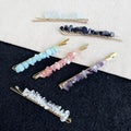 Wholesale Fashion Polished Healing Stones Crystal Chip Hairpin with Love Theme for Girls