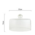 23*14 Clear Glass Dome with Bamboo Wood Base-Tableware Accessory