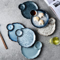 Amazons Bestseller Luxury Kitchen Tableware Dessert Fruit Sushi Plate Ceramic Marble Dish Dumplings Bowl With Vinegar Plates