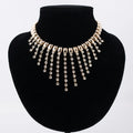 WN018 Fashion Bridal Necklace Women Tassel Rhinestones Choker Necklace Wholesale