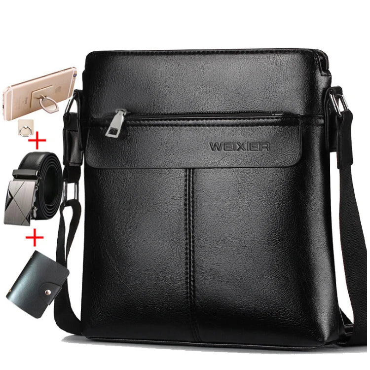 Factory Supply Large Capacity Men's Retro Fashion PU Leather Crossbody Shoulder Bags Leisure Business Chest Bag