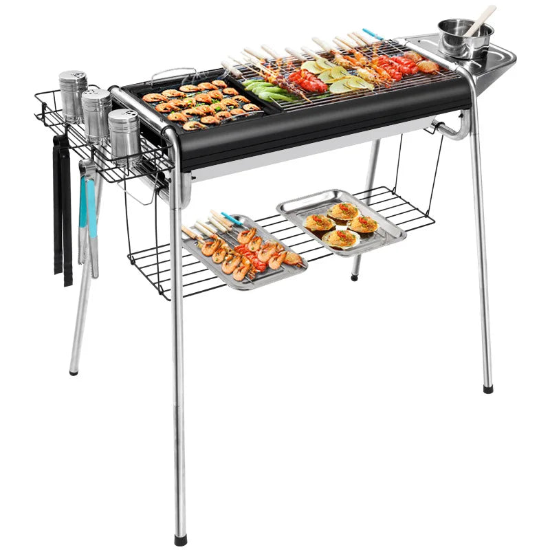 Stainless Steel Portable Outdoor Garden BBQ Grill Folding Oven for Camping Party Alloy Stainless Steel Barbecue Grills