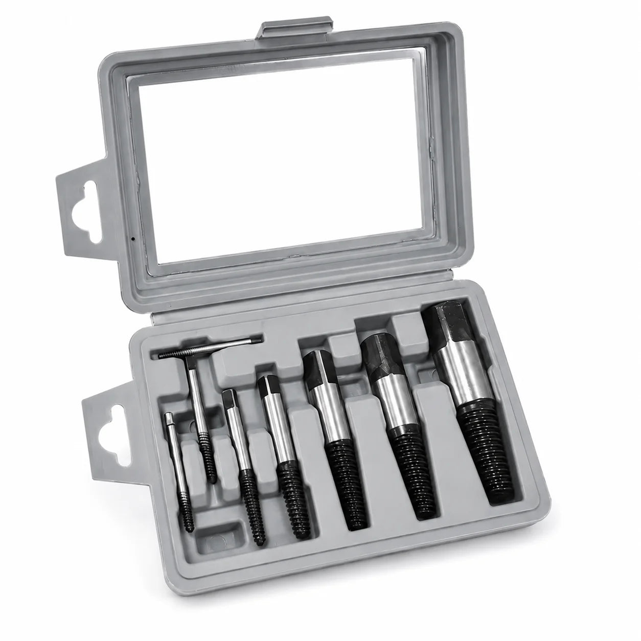 8pcs 1/8 1 Inch Damaged Broken Pipe Repair Kit 25/35/45mm Bolt Screw Extractor Set Carbon Steel Hard Case Sand Blasted DIY Grade