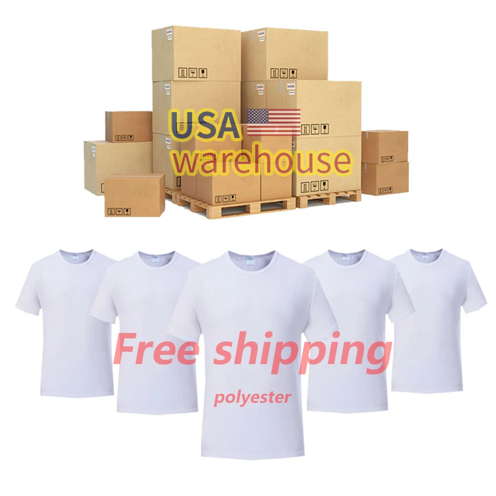 Shirts for Sublimation Printing Custom logo US Warehouse Unisex  Tee Shirts Cotton Feel Blank 100 Polyester Shirts Sublimation