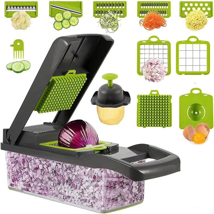 Multi Functional Kitchen Accessories Mandoline Slicer Dicer Onion Veggie All-in-1 Fast Manual 16 in 1 Vegetable Chopper