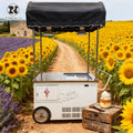 Portable Gelato Cart Customizable Drink Ready Ice Cream Cart Stainless Steel Frozen Treat Cart